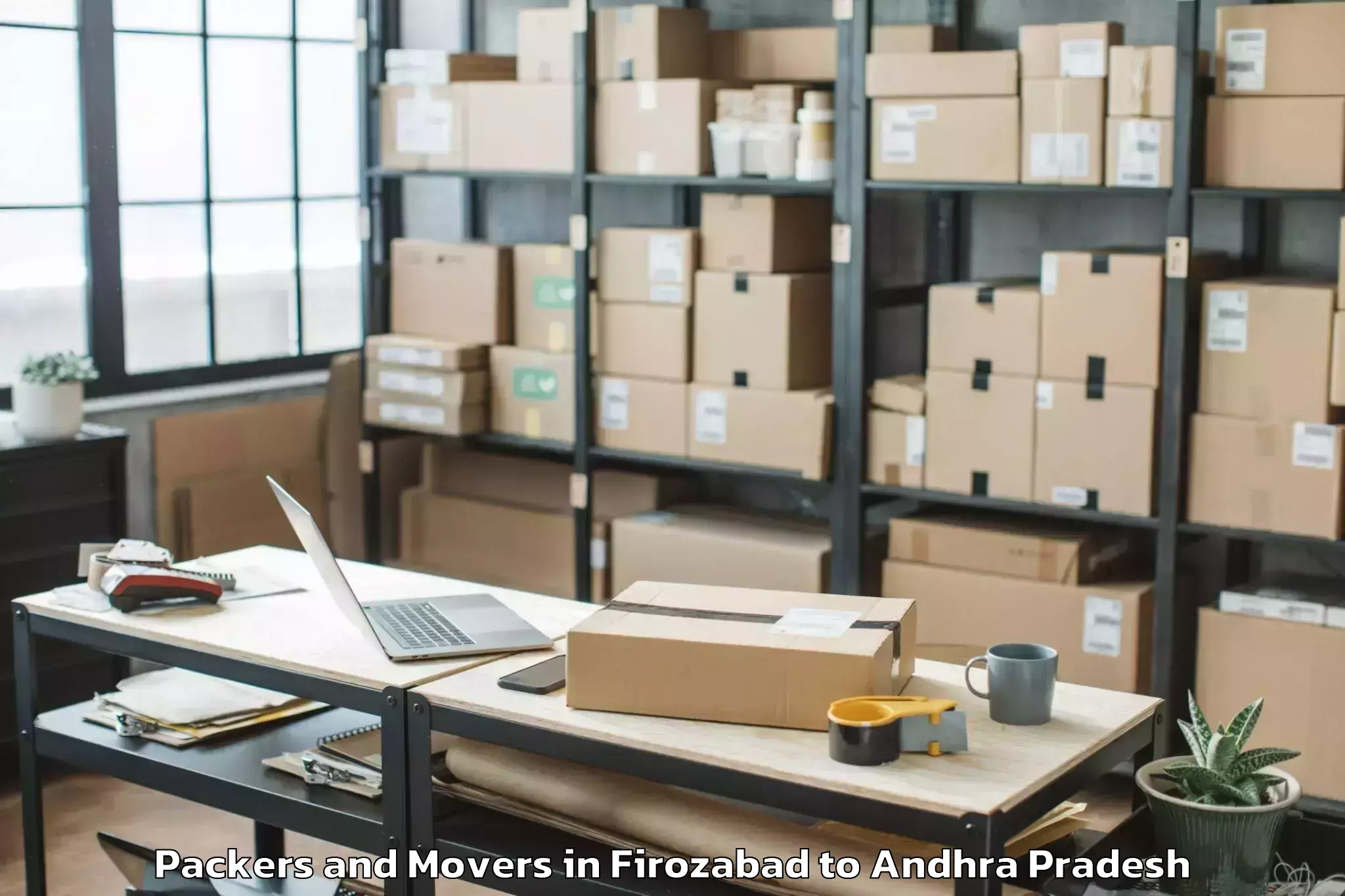 Professional Firozabad to Duggirala Packers And Movers